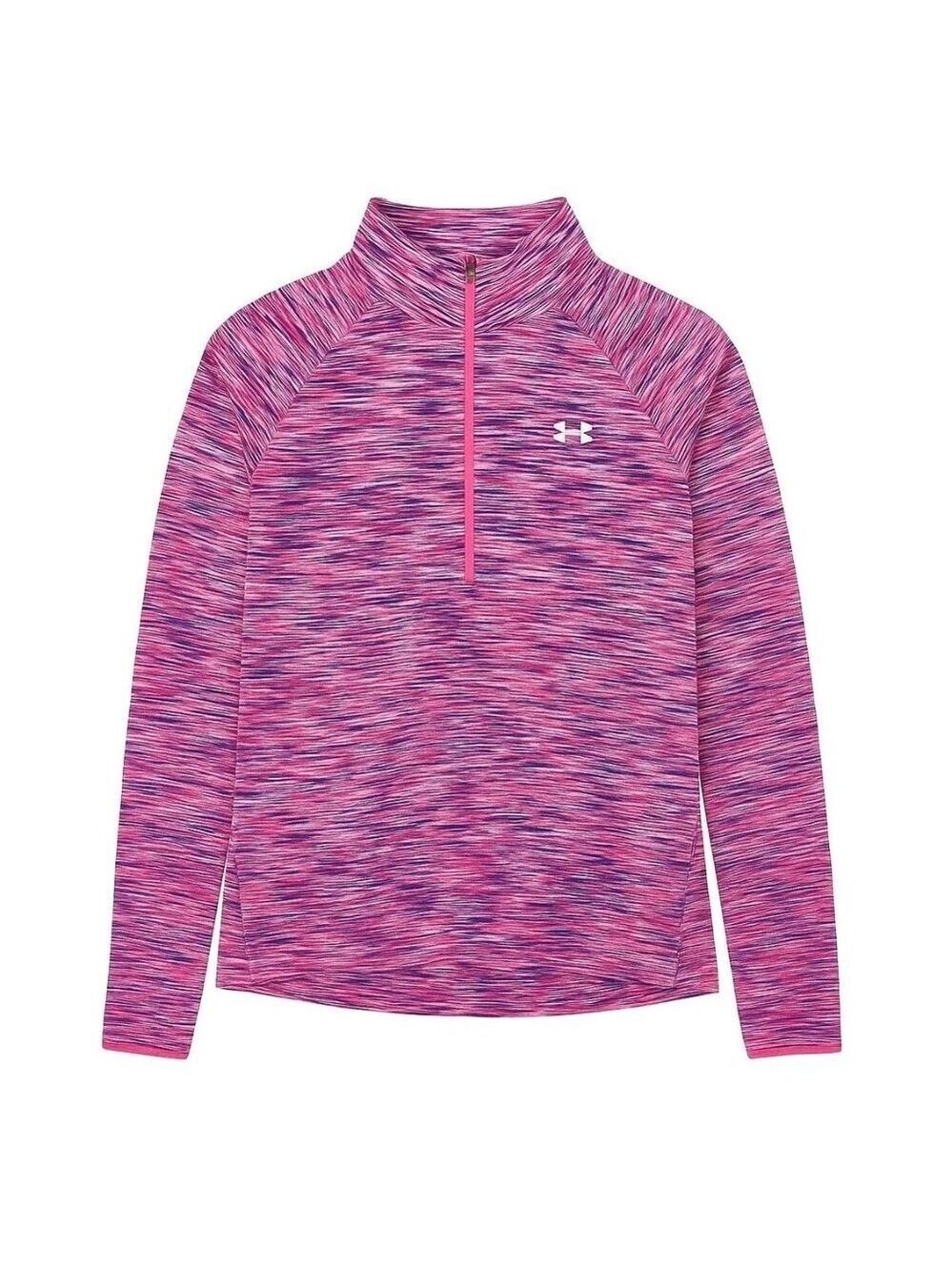 Under Armour Womens 1/2 Zip Pullover XL Semi-Fitted Pink Multicolor AllSeasonGea